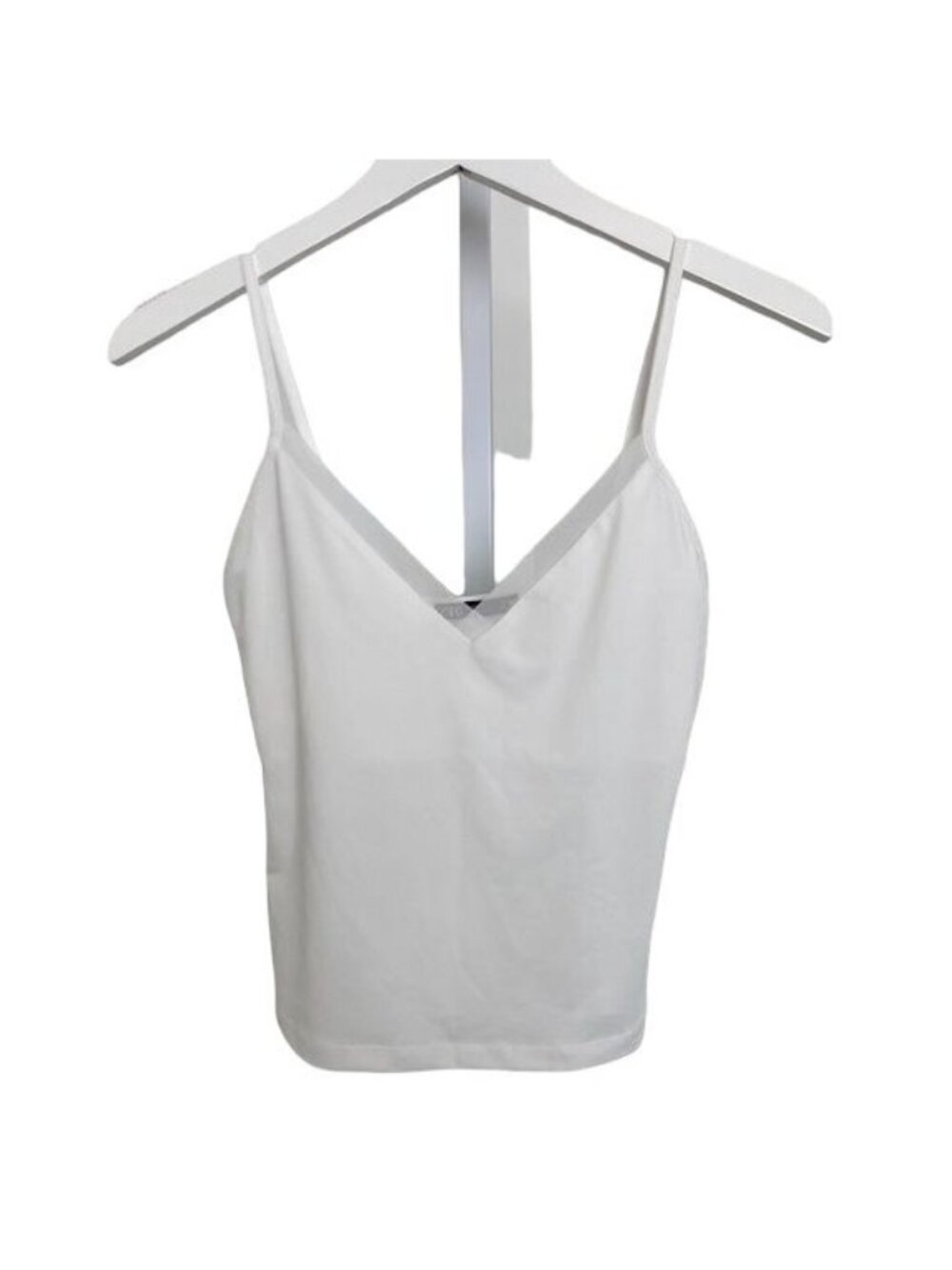 Zara Mesh Trim Crop Cami V-Neck